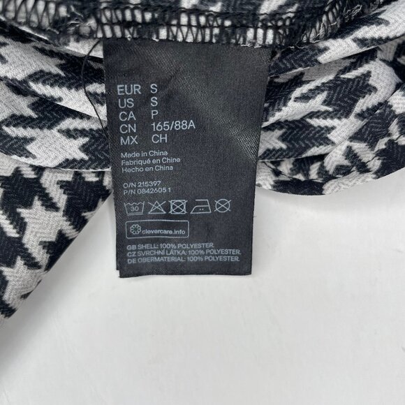 H&M Women's Houndstooth Long Sleeve Collared Button Down Blouse Top Small - Picture 12 of 13